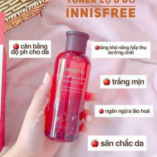 Nước Hoa Hồng Lựu Đỏ Innisfree Chống Lão Hóa Trắng Da 200Ml