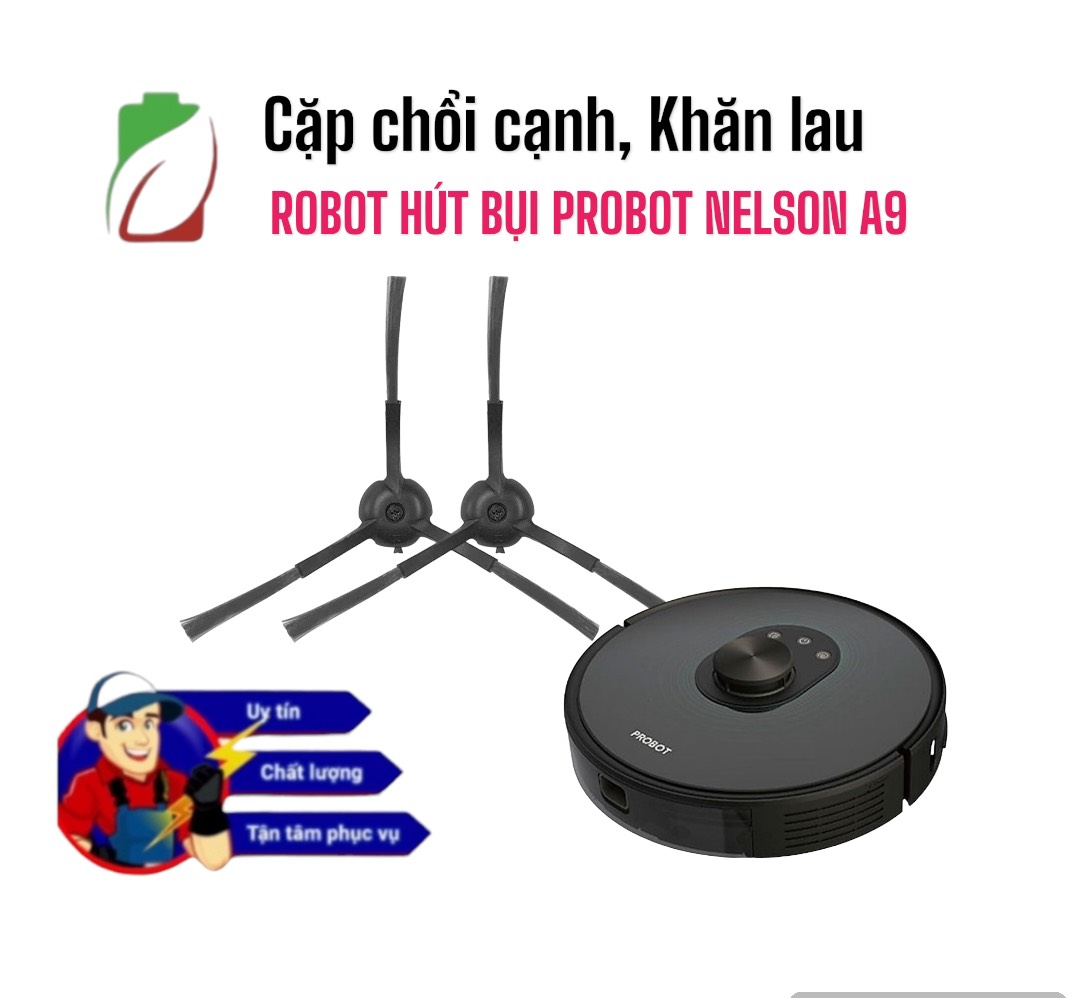 CẶP CHỔI CẠNH KHĂN LAU CHO ROBOT HÚT BỤI PROBOT NELSON A9 A9 MAX