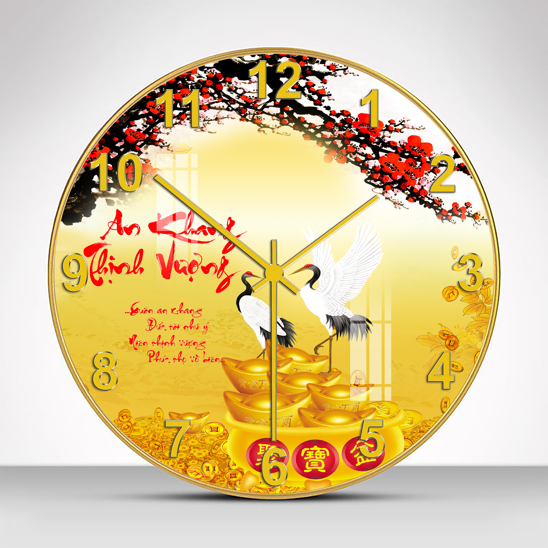 Đồng Hồ Trang Trí Phòng Khách CHÂN THIỆN MỸ Kim Trôi 30cm 35cm 40cm Decor Treo Tường Trang Trí Nhà Cửa CDHT-03