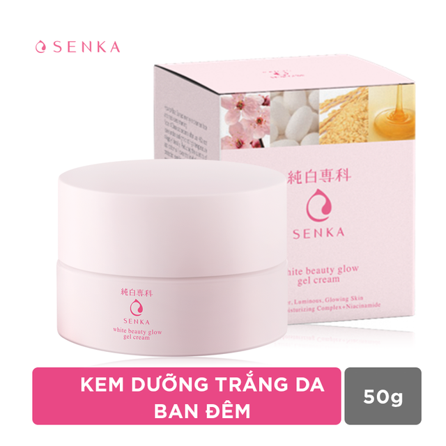 Kem dưỡng trắng da ban đêm Senka White Beauty Glow Gel Cream 50g