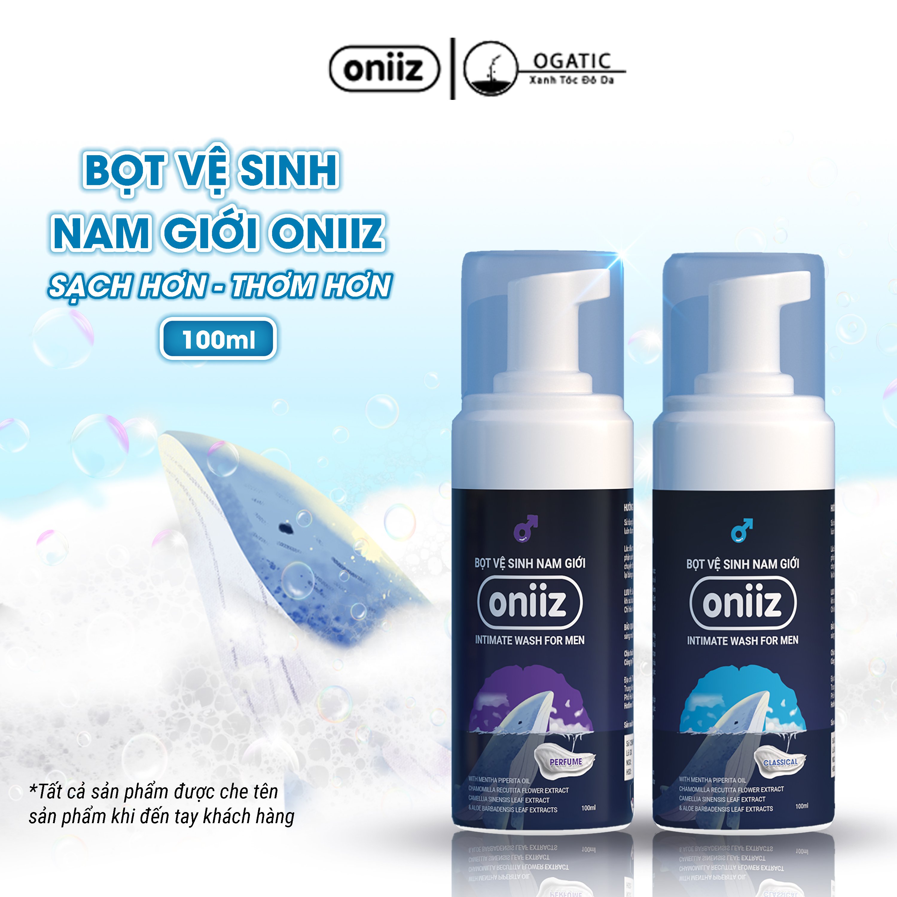 Bọt Vệ Sinh Nam Giới Oniiz - Dung Dịch Vệ Sinh Nam Tạo Bọt 100Ml ( Công Thức Tạo Bọt Độc Quyền )