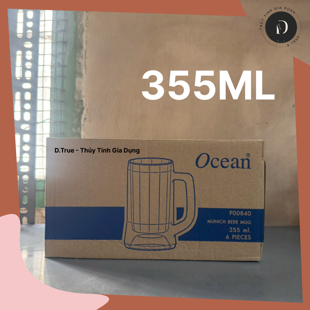 Ly Cốc Quai Bia Ocean 355ML Thủy Tinh Dày (P00840)