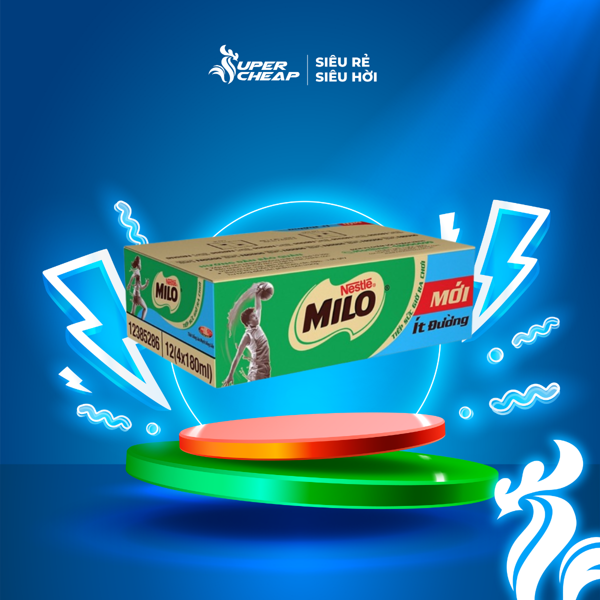 Thùng 48 hộp sữa nước Nestle Milo 180ml/ hộp sale 1.5 Supercheap chính hãng