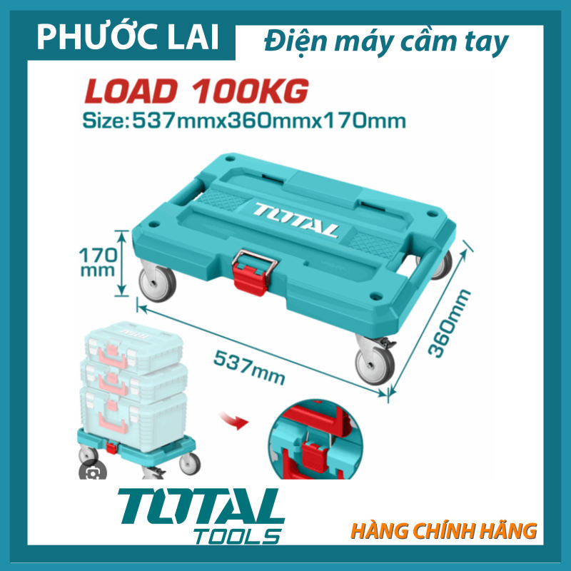 Thùng đồ nghề TOTAL có thể xếp chồng lên nhau và có bánh xe ( CÓ LỰA CHỌN )