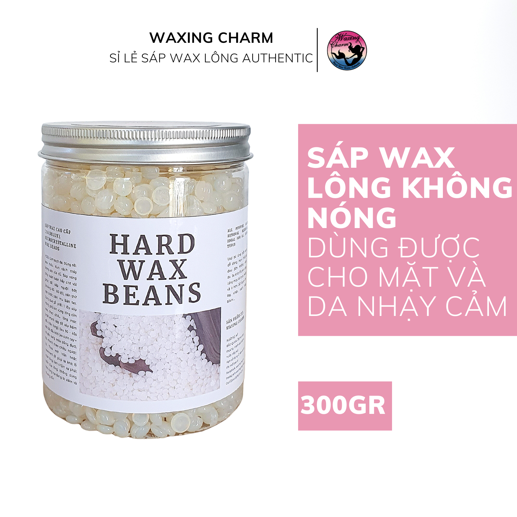 [Sáp Wax Lông Ko Nóng] Hủ 500Gr Microbeans Ko Nóng Siêu Phẩm Bám Lông (Tặng Kèm 2 Loại Que Wax)