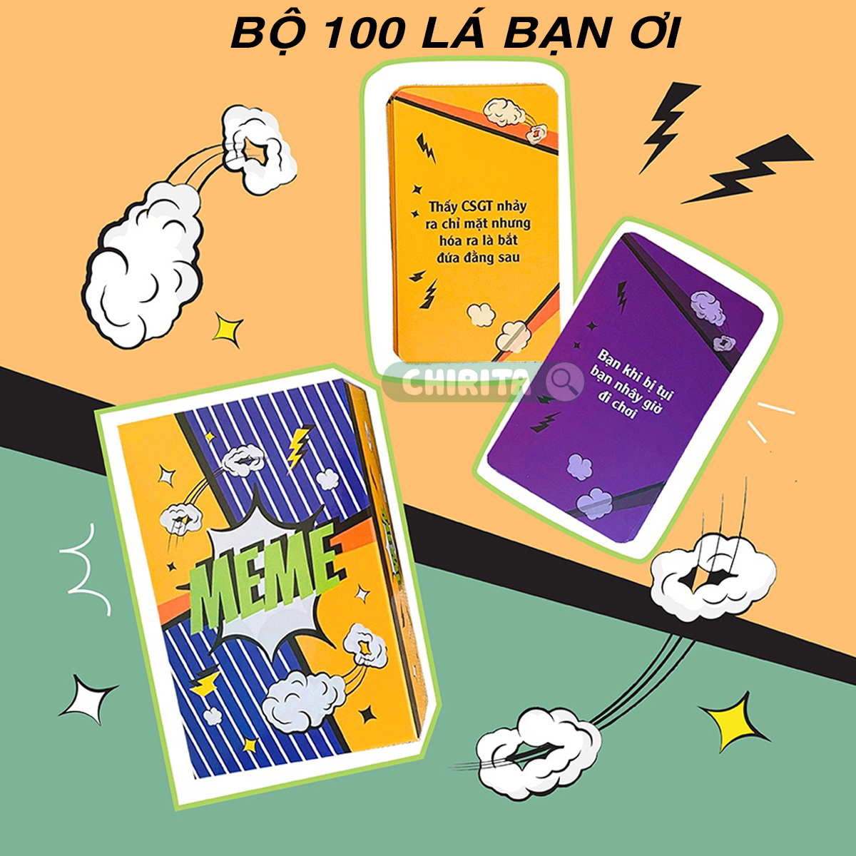 Bài Meme Hài Hước Học Đường 200/100/50 Lá Quẩy Nào Bạn Ơi - Bộ Bài Meme 2 Siêu Rẻ Boardgame Lầy Lội 