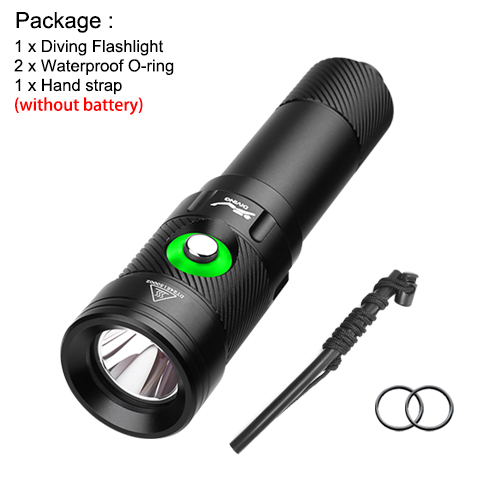 Asafee DT18 LED Professional Diving Light 1200LM Strong 100M Depth Scuba Diving Flashlight Waterproo