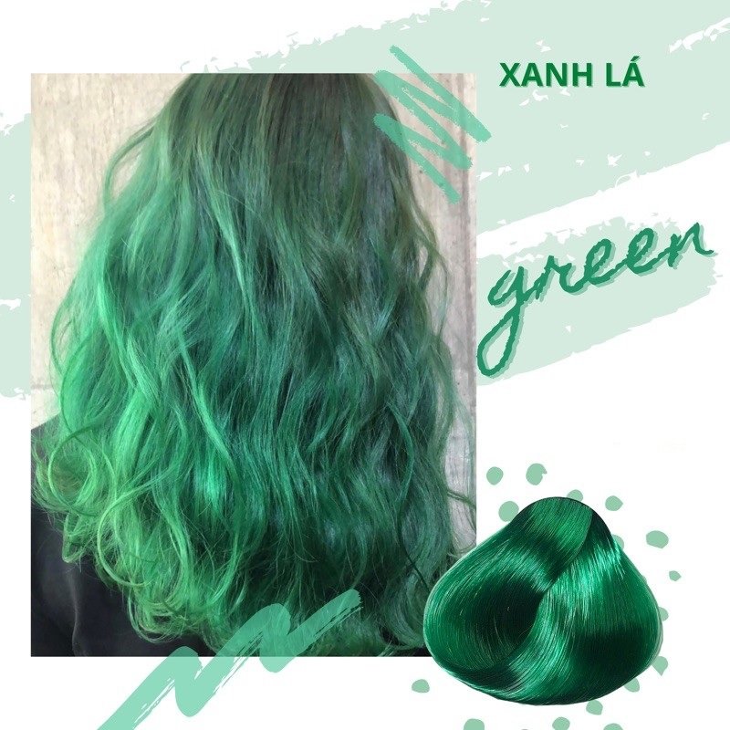 Tuýp Màu Nhuộm Tóc Xanh Lá Green 0/99 Hàng Việt Nam Tặng Kèm Oxy