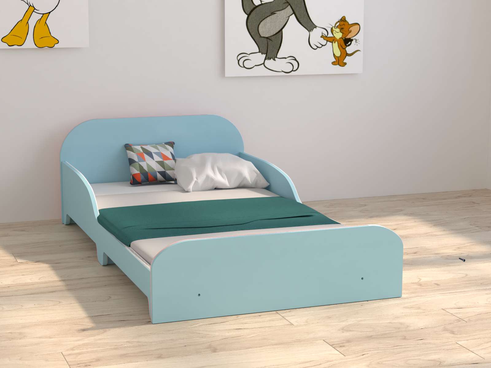 Giường ngủ trẻ em lọt đệm 150x80cm cho bé từ 1 - 10 tuổi giường ngủ cho bé