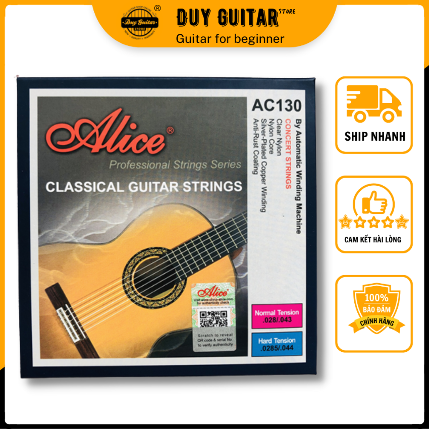 Bộ dây đàn guitar classic Alice AC130 dây guitar nilon dành cho guitar cổ điển - Duy Guitar Store - Phụ kiện đàn guitar cổ điển giá tốt