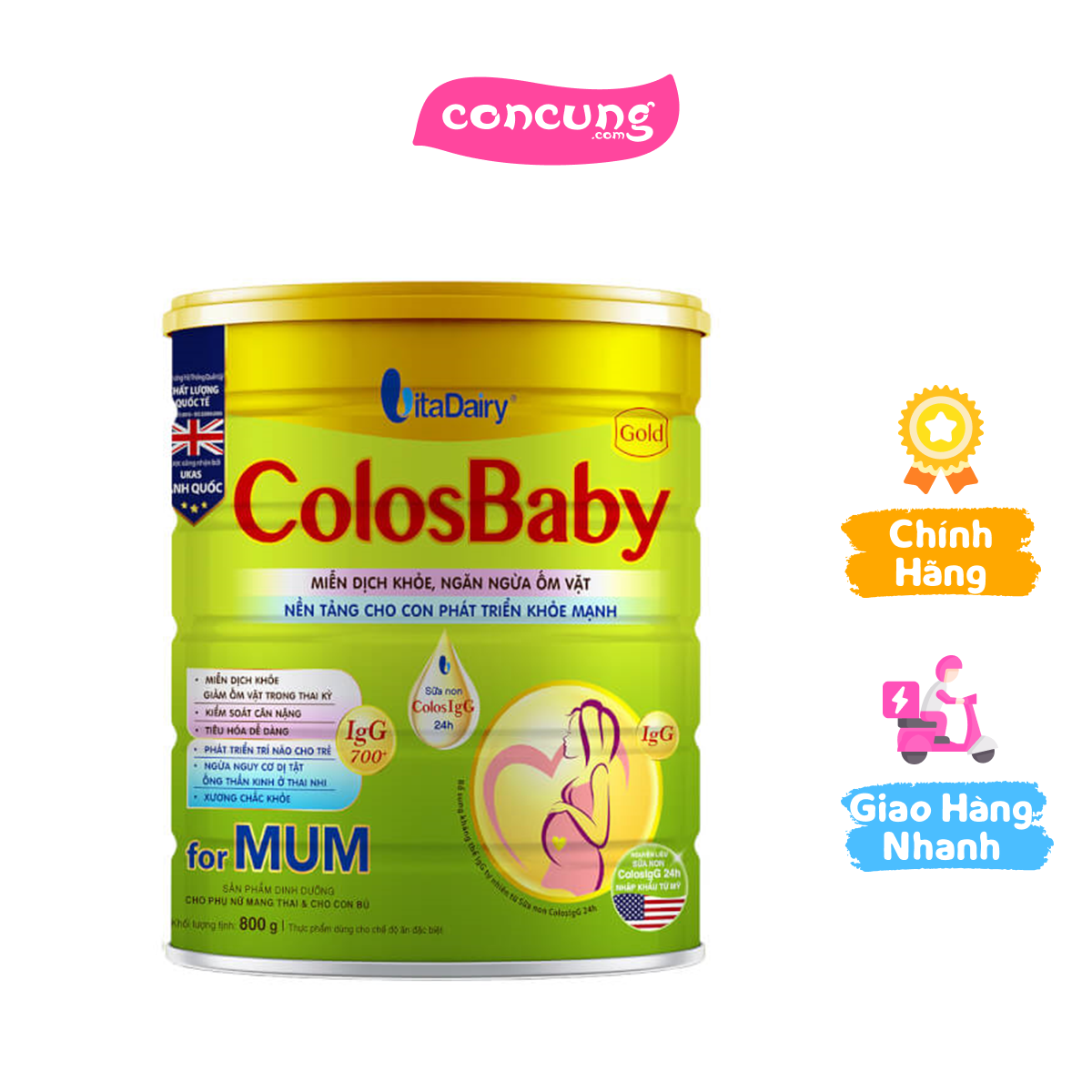 TP dùng cho chế độ ăn đặc biệt Colosbaby Gold for Mum 800g - S