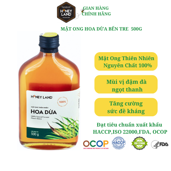 Mật ong nguyên chất Hoa Dừa Honeyland 500g