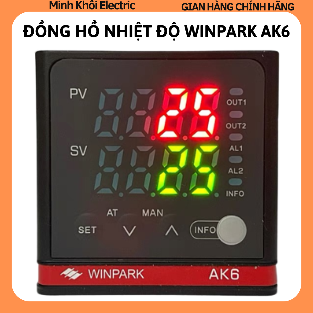 Đồng hồ nhiệt độ Winpark AK6bộ điều khiển nhiệt độ dòng AK6 48x48 bộ điều khiển nhiệt độ kỹ thuật số