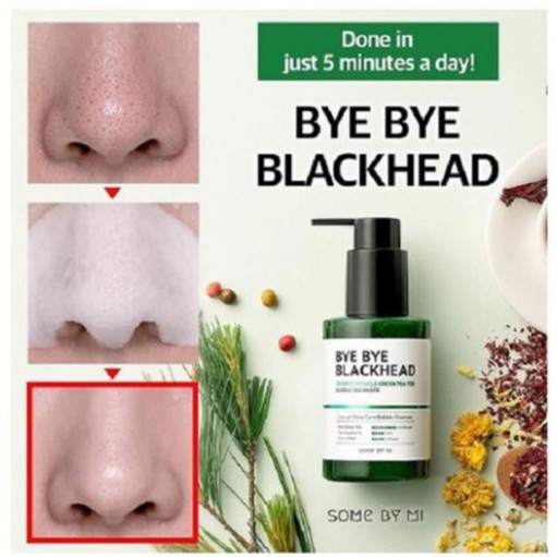 Sữa Rửa Mặt Loại Mụn Đầu Đen Some By Mi Bye Bye Blackhead 30 Days Miracle Green Tea Tox Bubble Cleanser 120G