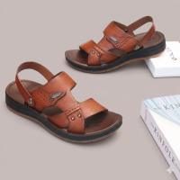 Giày Sandal nam HT.NEO da bò thật êm mềm kết hợp với đế kếp cao 35cm giúp tôn dáng tăng chiều cao kiểu dáng lịch sự SD04