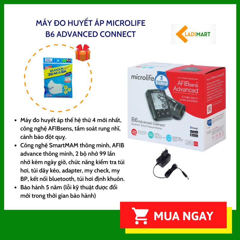 Máy Đo Huyết Áp Microlife B6 Advanced Connect [Chính Hãng]