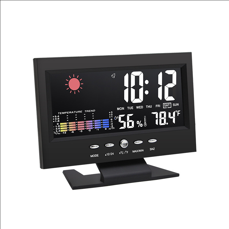 Đồng Hồ Để Bàn LED Màn Hình LCD Báo Thức Cảm Biến Âm Thanh 8082T HOME