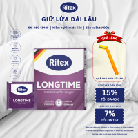 Bao cao su Ritex Longtime kéo dài thời gian vòng đôi vật lý an toàn siêu mỏng Hộp 3 chiếc