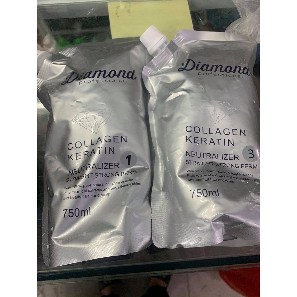 Cặp Kem Uốn Và Kem Ép Diamond 750Ml X2