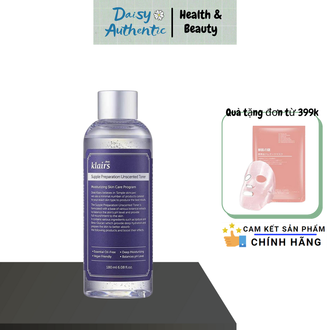 Toner Klairs - Nước hoa hồng Dear Klairs Supple Preparation Toner 180ml