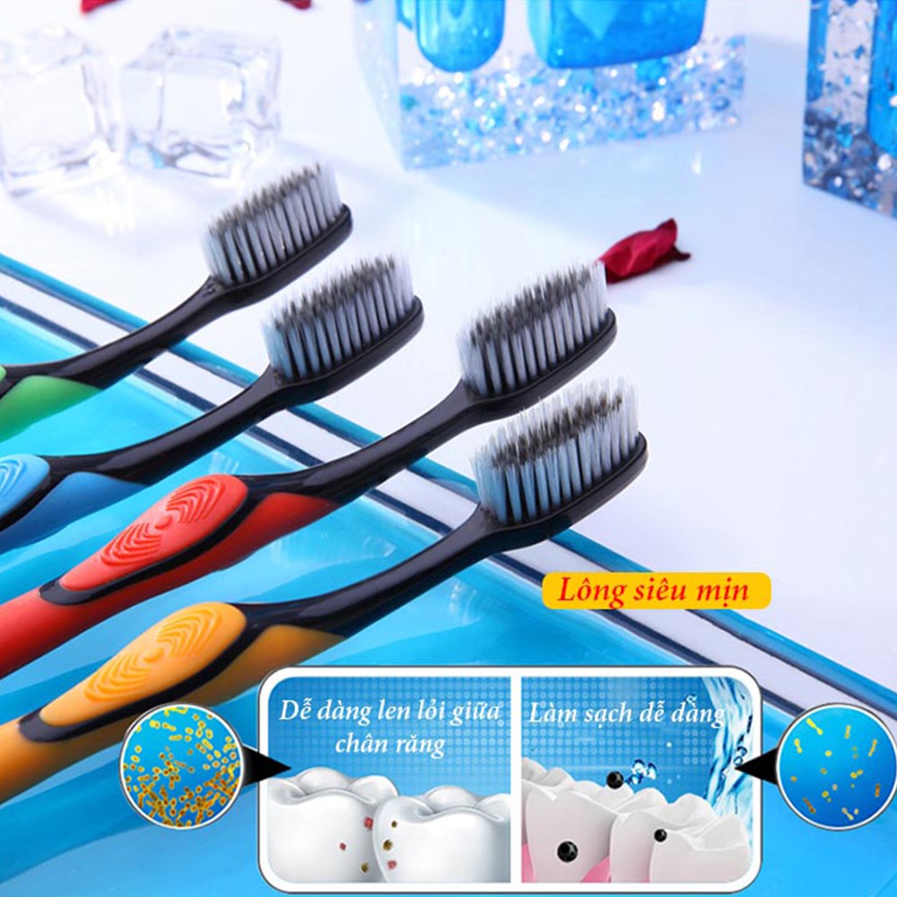 Bàn chải đánh răng than tre hoạt tính BOSSI Hàn Quốc cao cấp lông mềm an toàn(1 chiếc)
