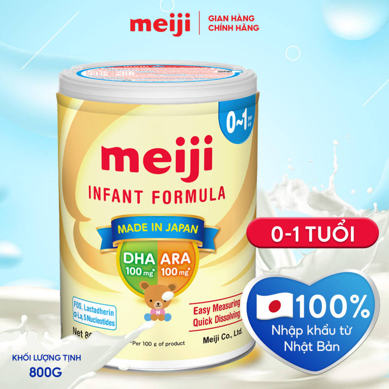 Sữa Bột Dinh Dưỡng Phát Triển Trí Não & Chiều Cao Meiji Lon 800g Cho Bé (Phiên Bản Đặc Biệt v8)