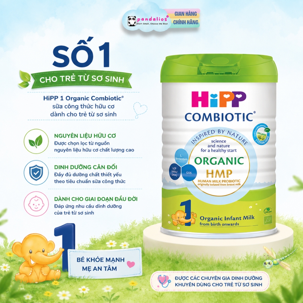 Sữa Công Thức HiPP 1 Organic Combiotic 800g – Sữa Bò Hữu Cơ Chính Hãng - Date 01/2028