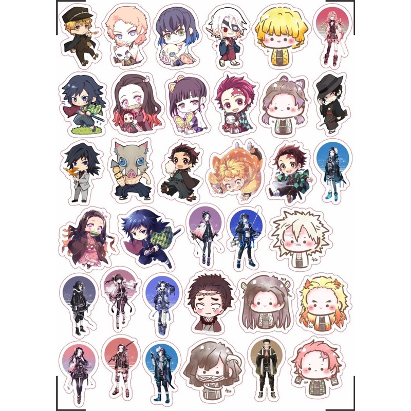30-60 Sticker dán kimetsu no yaiba / hình dán decal kimetsu no yaiba