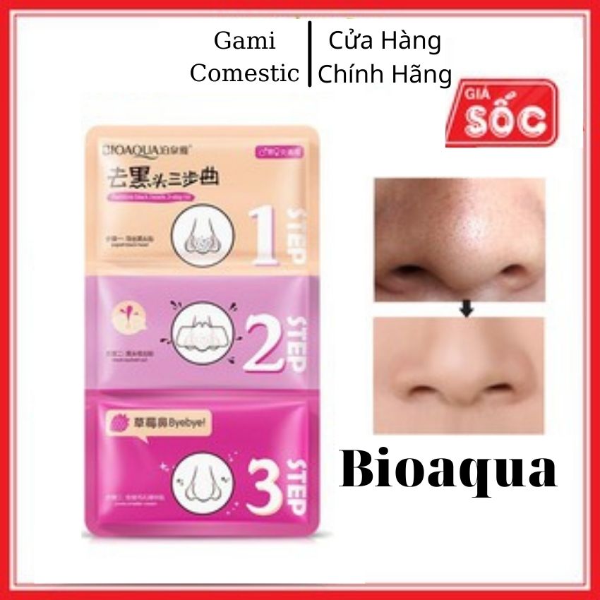 [Freeship] Miếng Lột Mụn Đầu Đen 3 Bước Bioaqua Kiwi Mặt Nạ Lột Mụn Mask Onespring Giảm Mụn Và Tế Bào Chết Giúp Da Trắng Mịn