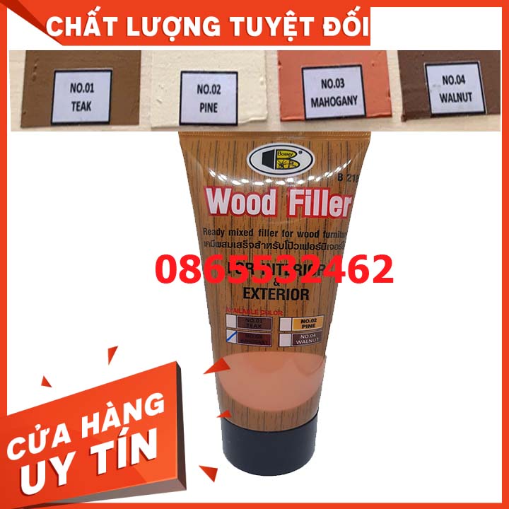 Tuýp bột trét vết nứt gỗ  Bột trám gỗ WOOD FILLER 250gram Bosny