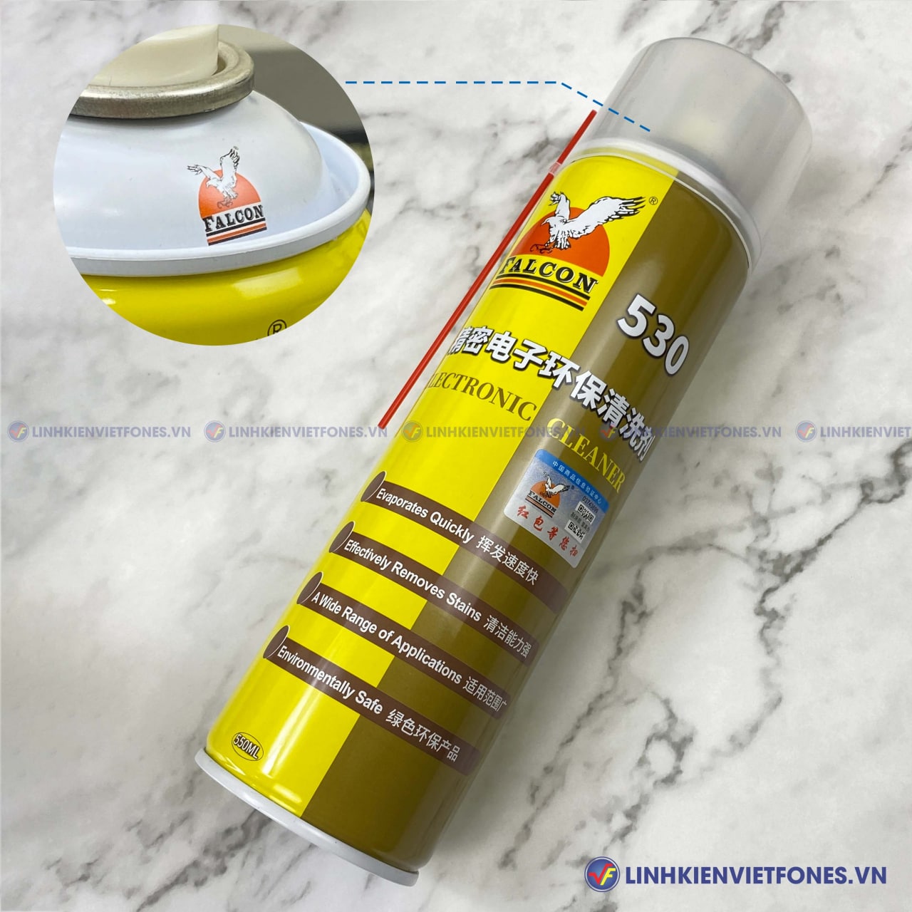 Chai xịt tẩy keo vệ sinh bui bẩn Falcon 530 lau màn hình điện thoại