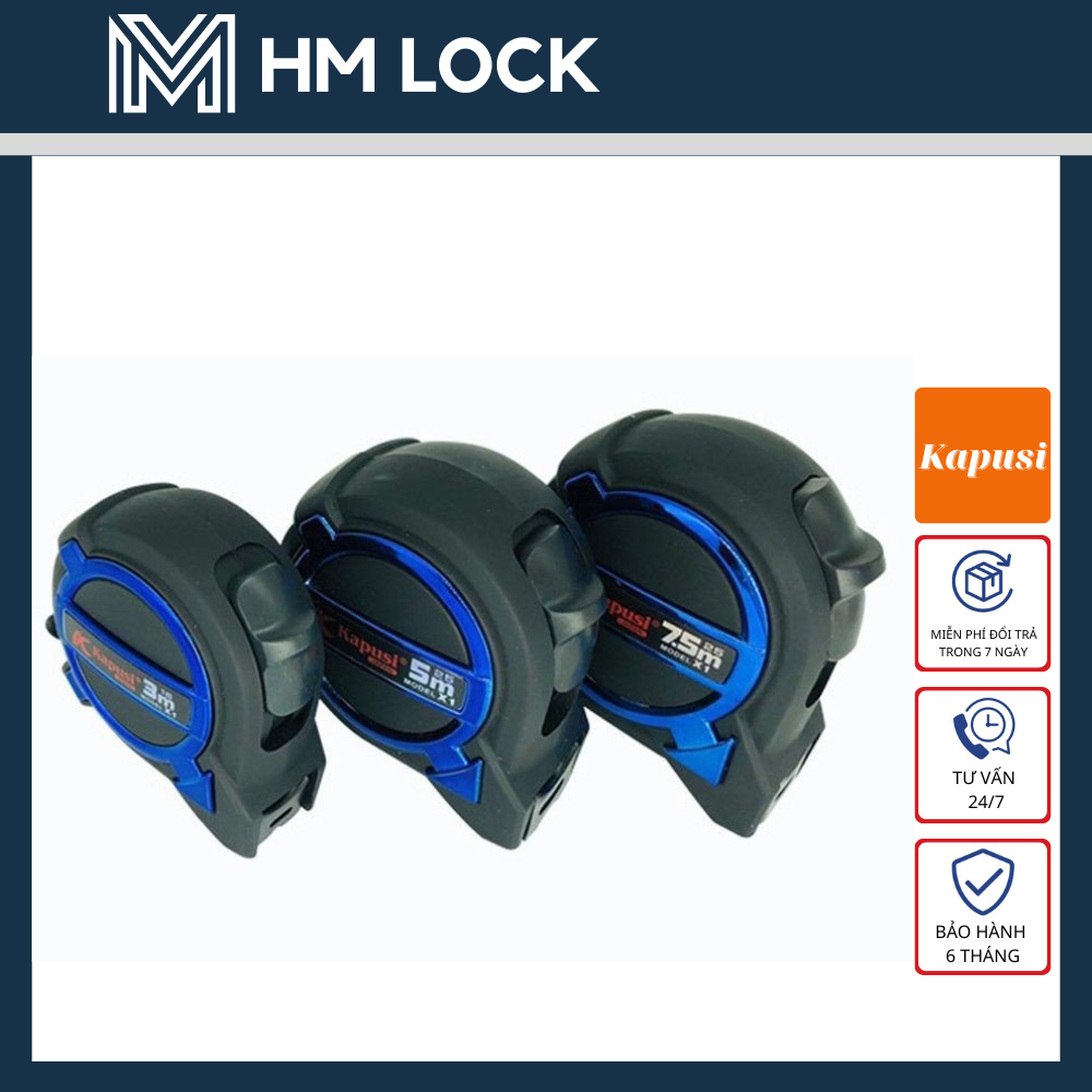 THƯỚC KÉO KAPUSI 3M 5M 7.5M - CHỐNG VA ĐẬP SIÊU BỀN - HM LOCK