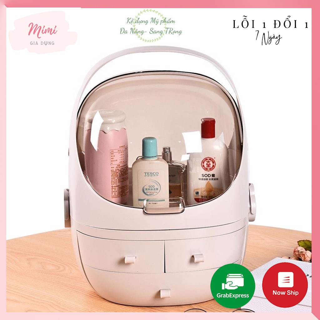 Kệ Đựng Mỹ Phẩm Đồ Trang Điểm Kệ Đựng Đồ Đa Năng Cao Cấp Sành Điệu Có Nắp Đậy Thông Minh