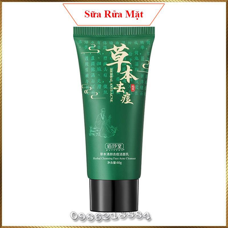 Sữa Rửa Mặt Thảo Dược Dành Cho Da Mụn Baizhentang Herbal Cleansing Face Acne Cleanser Nội Địa Trung Bha2