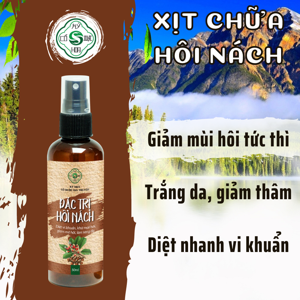 Xịt Hôi Nách Cổ Dược Kỳ Hoa - Khử Mùi Hôi Nách Hỗ Trợ Giảm Mồ Hôi Nách Tiêu Diệt Vi Khuẩn Từ Thiên Nhiên Không Gây Kích Ứng Da Là Thâm Nách