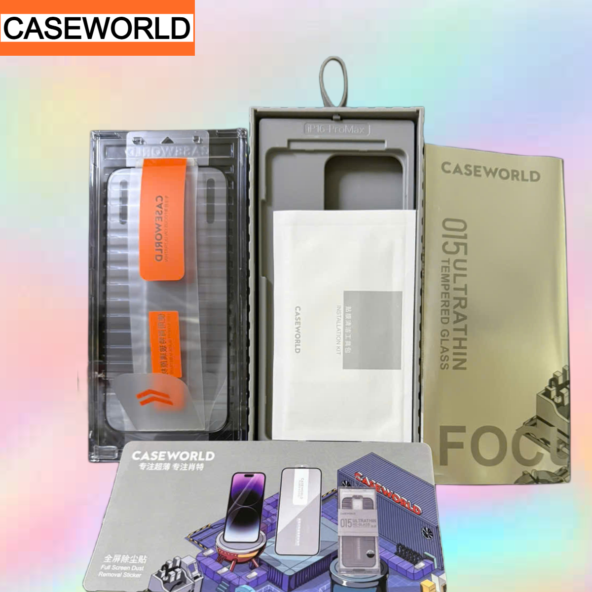 Kính cường lực Caseworld 3d surface 0.15mm hd glass trong suốt có khung tự dán - hàng chính hãng