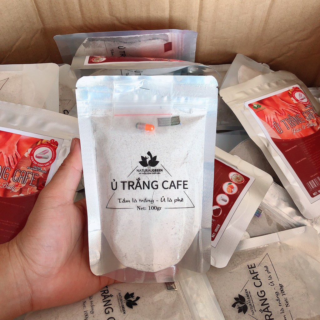 (Tặng Vitamin Kích Trắng) Ủ Trắng Cafetắm Trắng Cafe Thảo Dượctẩy Da Chếtmờ Thâm Nám Sạm Da Viêm Chân Lông 100Gr