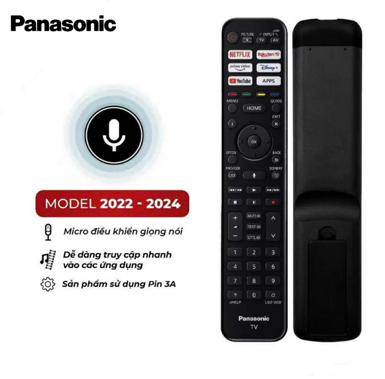 REMOTE CHÍNH HÃNG PANASONIC GIỌNG NÓI TIVI ĐỜI TH-32LS600V TH-43LS600V TH-43LX650V TH-50LX650V TH-55