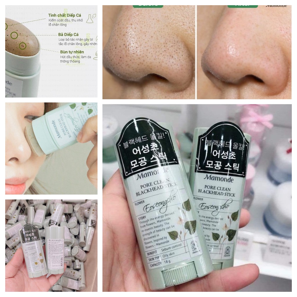 Thanh Sáp Mamonde Pore Clear Stick 18G Lăn Mình Đầu Đen Se Lỗ Chân Lông