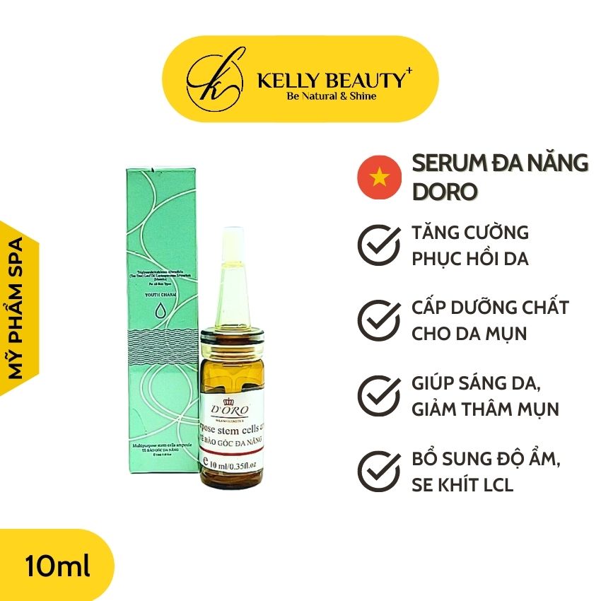 Tế Bào Gốc Đa Năng DORO 10ml – Cấp Ẩm Làm Sáng Phục Hồi Da Giảm Thâm Mụn Thu Nhỏ Lỗ Chân Lông | KELLY BEAUTY