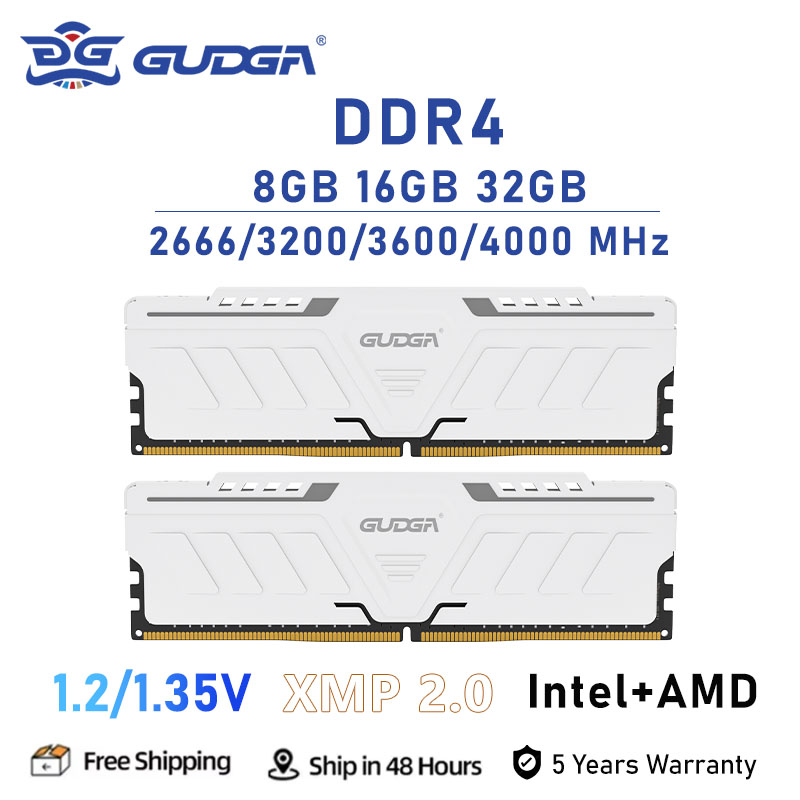 GUDGA Memory Ram DDR4 8GB/16GB/32GB 2666 3200 3600 4000mhz 1.2V/1.35V 288Pin DIMM For Desktop Comput