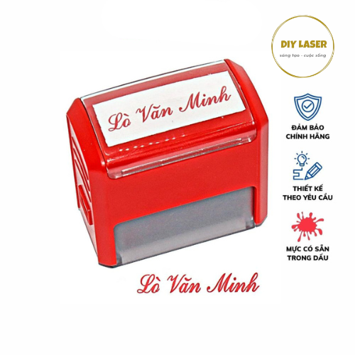 Con Dấu Tên Theo Tên Yêu Cầu 1 Dòng Chữ Có Mực Sẵn Kích Thước 14x38mm và 14x47mm