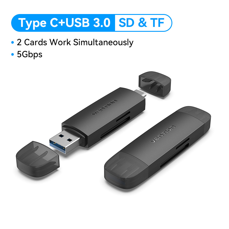 Vention USB 3.0 3 Trong 1 Đầu đọc thẻ nhớ type c USB A Type C sang TF Micro SD Bộ Chuyển Đổi Cho iPh