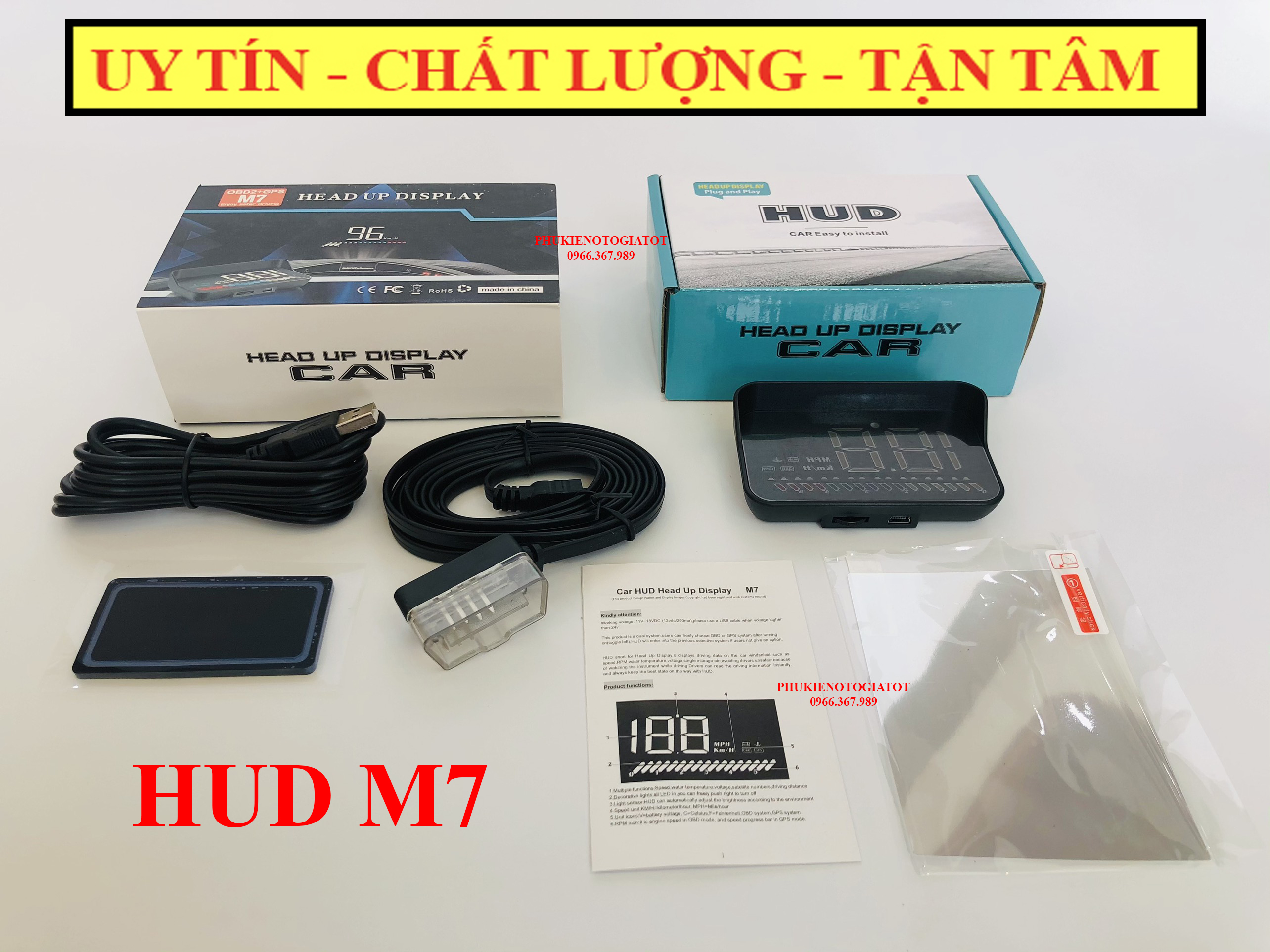 Màn hình HUD C500 M21 M7 C100 cảnh báo tiếng việt hiển thị tốc độ trên kính lái ô tô