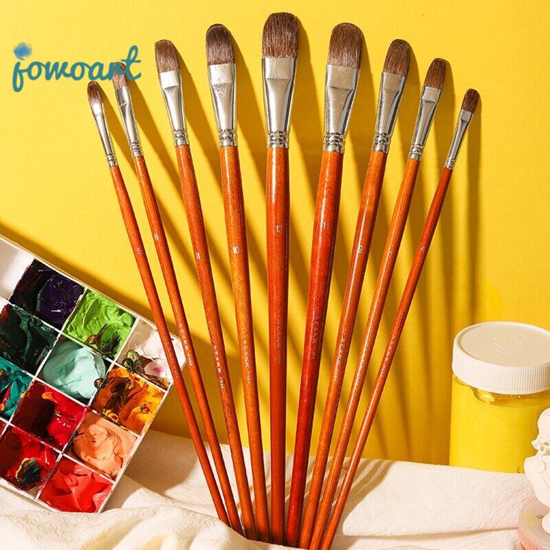 Jowoart 6 Cái Chồn Lông Màu Nước Cọ Đặc Biệt Nghệ Thuật Chung Sơn Bút Acrylic Dòng Bút Dầu Trẻ Em Mới Bắt Đầu Bột Màu Sơn Bộ Vật Liệu