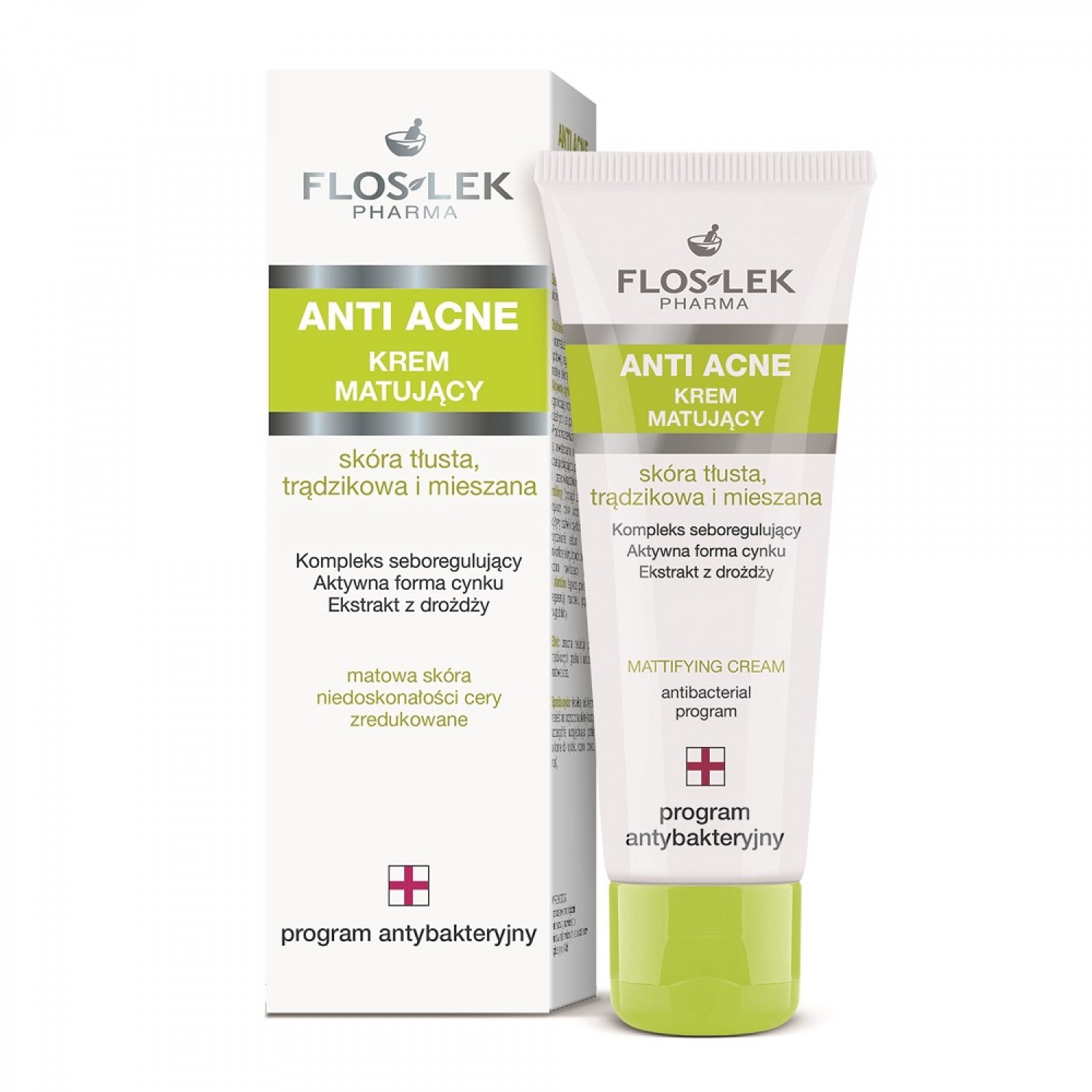 Kem kiểm soát dầu nhờn Floslek Anti Acne Mattifying Cream 50ml cho da sạch mụn