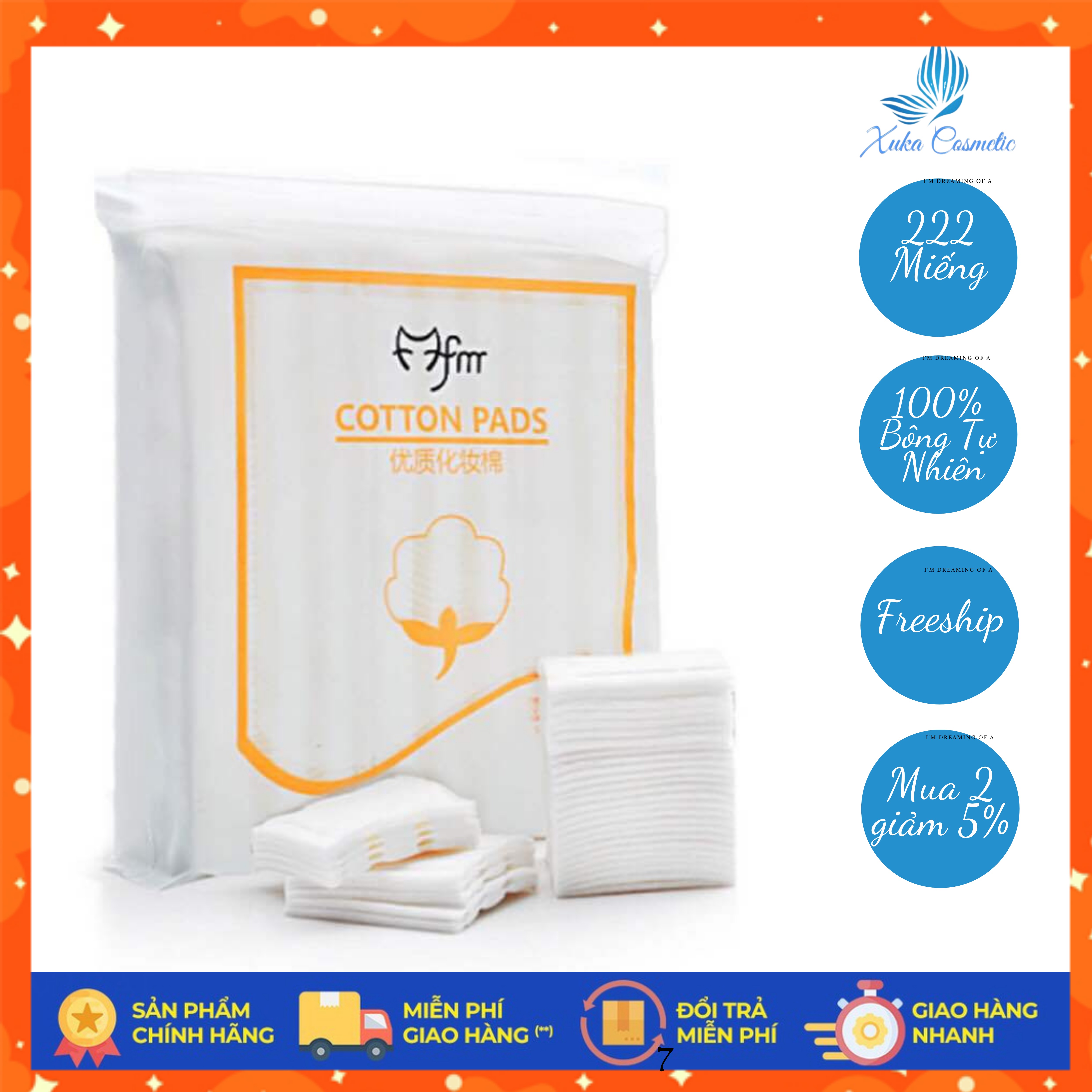 [Khuyến Mãi Sốc] Bông Tẩy Trang Cotton Pad 222 Miếng Lameila Xuka Cosmetic . Bông Tẩy Trang 100% Bông Tự Nhiên Siêu Mềm Mại Siêu Dai Siêu Tiết Kiệm Phù Hợp Với Mọi Loại Da. Ưu Đãi Mua 2 Giảm 5%