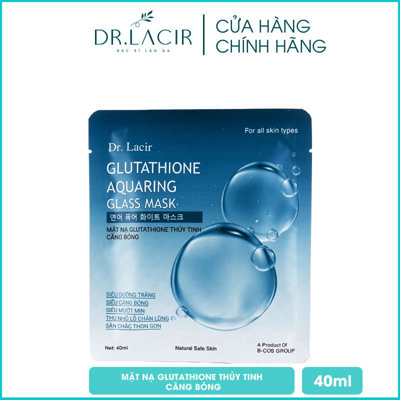Mặt nạ Dr lacir GLUTHATIONE thủy tinh căn bóng một lần đắp mặt nạ bằng uống 10 lít nước và bằng 7 lần dưỡng kem
