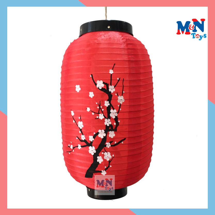 Đèn lồng đỏ hoa mai trang trí Tết - đèn lồng vải kiểu Nhật