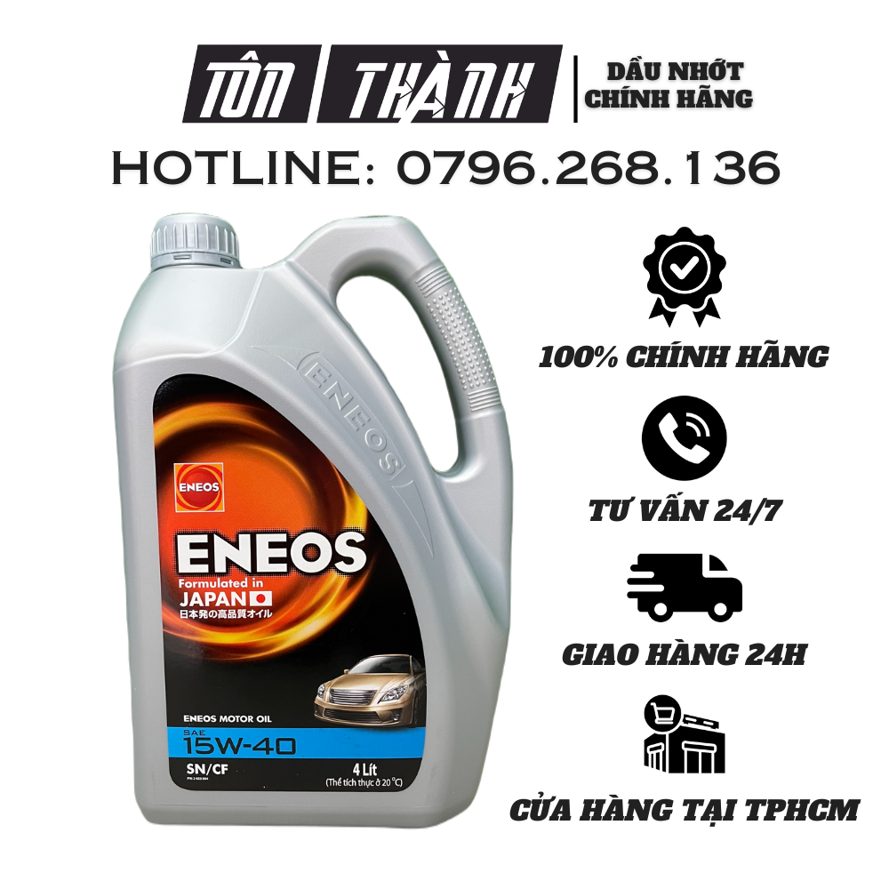 [ HÀNG CHÍNH HÃNG ] Dầu nhớt động cơ ô tô ENEOS SN/CF 15w40 (4 Lít)
